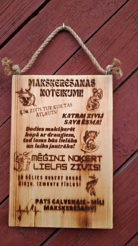 Plāksne "Makšķerēšanas noteikumi" 